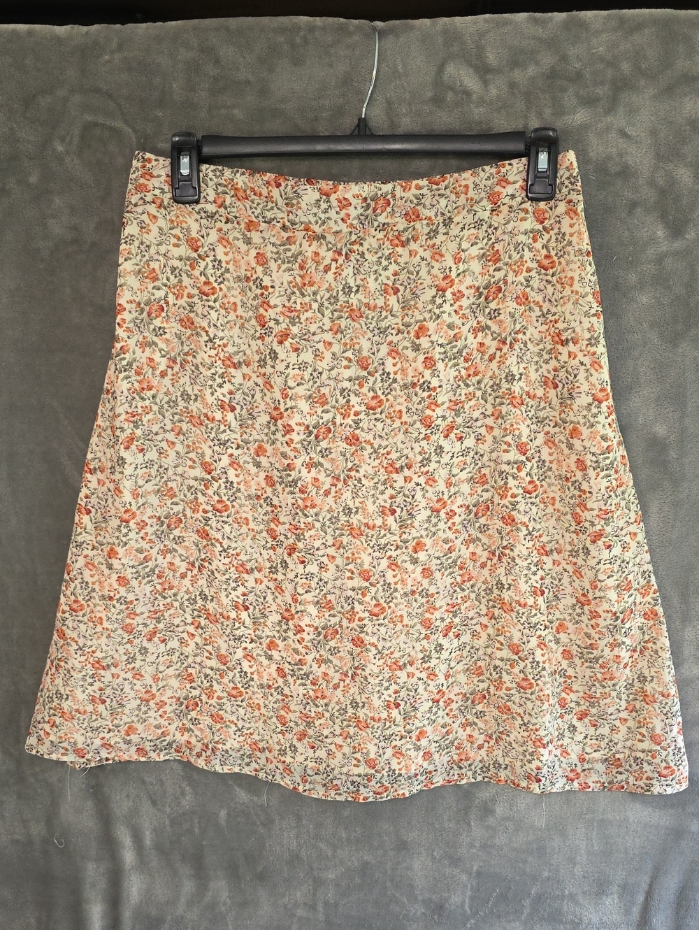 Mikarose Cream A-Line Skirt with Floral Print